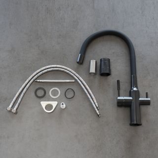 Смеситель для кухни Lemark Expert LM5083BL-Black с подключением к фильтру с питьевой водой чёрный